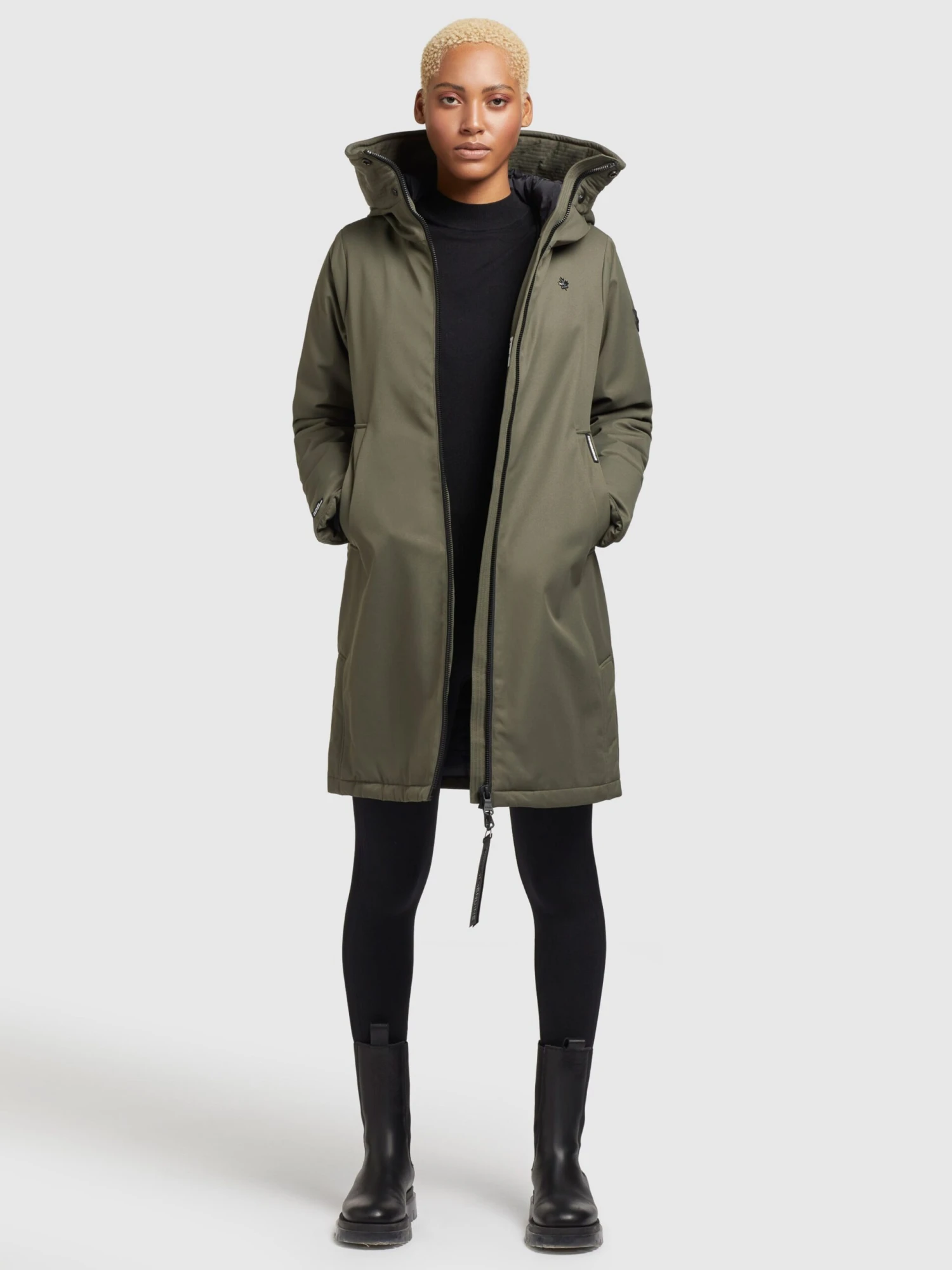 Khujo Tussenmantels Tussenmantel LISAD Dames Kaki 3 Khujo Tussenmantels Tussenmantel LISAD Dames Kaki - Image 3