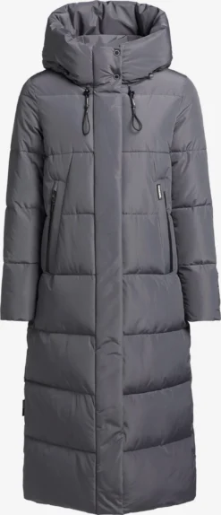 Khujo Wintermantels Wintermantel Soulani Dames Stone Grey