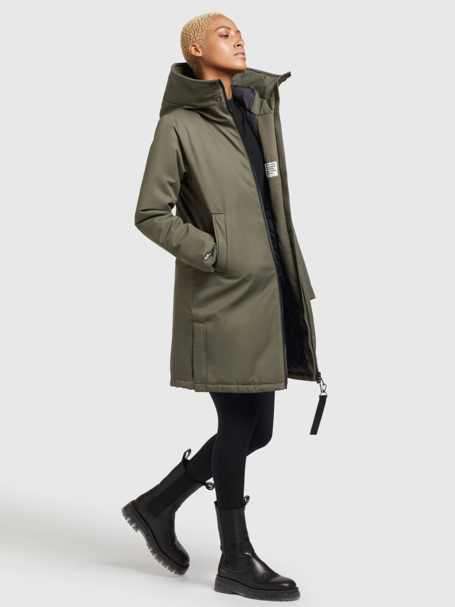 Khujo Tussenmantels Tussenmantel LISAD Dames Kaki 6 Khujo Tussenmantels Tussenmantel LISAD Dames Kaki - Image 6