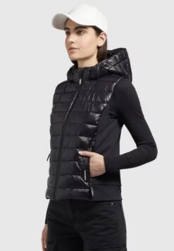 Khujo Fabia Shiny - Bodywarmer - Schwarz -Kleding Verkoop 7dc8a0662c9d45f7bccb499cdbe62936
