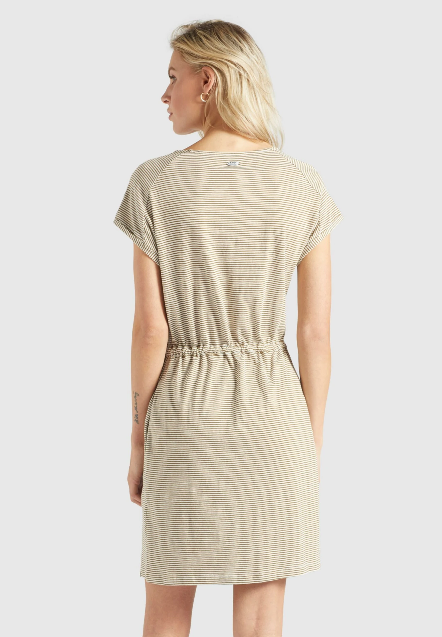 Khujo Jerseyjurken Jurk ANNEMARIE Dames Beige / Wit 5 Khujo Jerseyjurken Jurk ANNEMARIE Dames Beige / Wit - Image 5