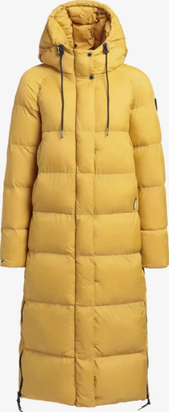 Khujo Wintermantels Wintermantel Dames Goudgeel