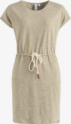 Khujo Jerseyjurken Jurk ANNEMARIE Dames Beige / Wit